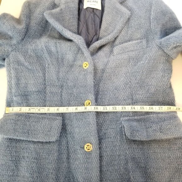 WE Are Blue Blazer Jacket Size Large Eyelash Fabric 3 Button Office, Career - Picture 11 of 12